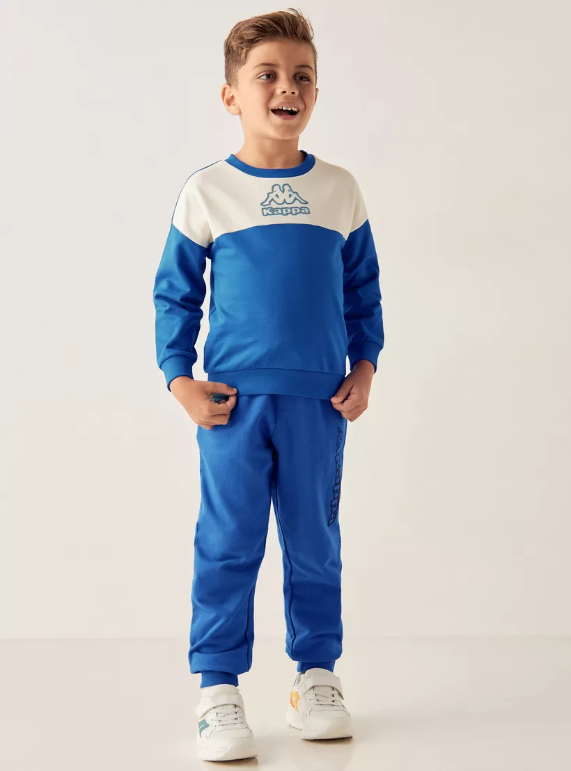 Kappa Logo Print Joggers with Drawstring Closure and Pockets-2