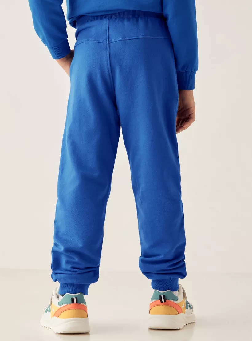 Kappa Logo Print Joggers with Drawstring Closure and Pockets-3