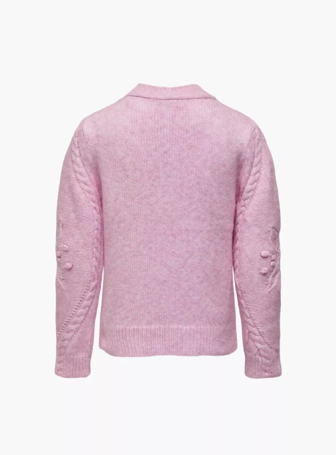 Kids Only Cable Knit Textured Sweater with Long Sleeves-2