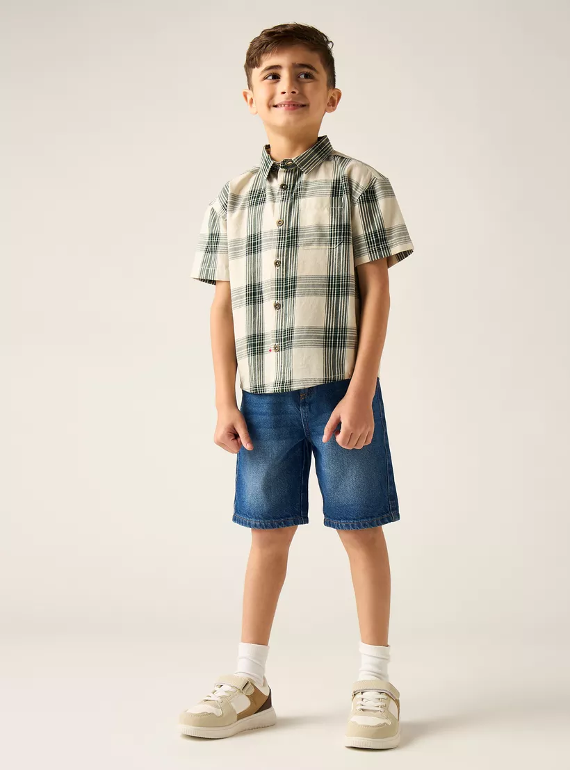 Lee Cooper Checked Shirt with Short Sleeves-2