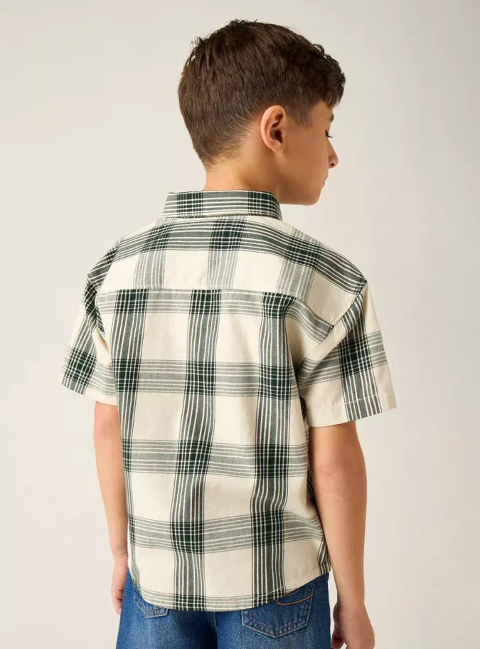 Lee Cooper Checked Shirt with Short Sleeves-4