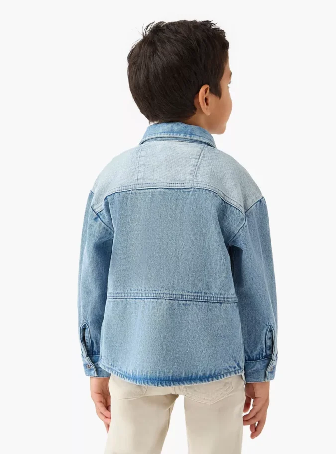 Lee Cooper Panelled Denim Shirt with Pockets-3