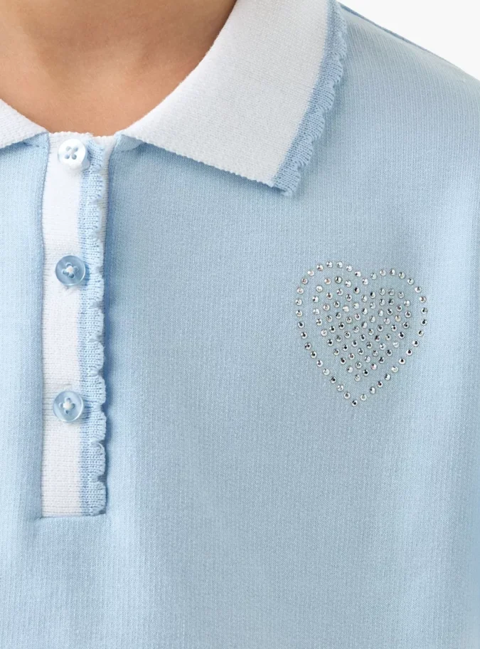 Lee Cooper Slogan Print Polo T-shirt with Drop Shoulder Sleeves-4