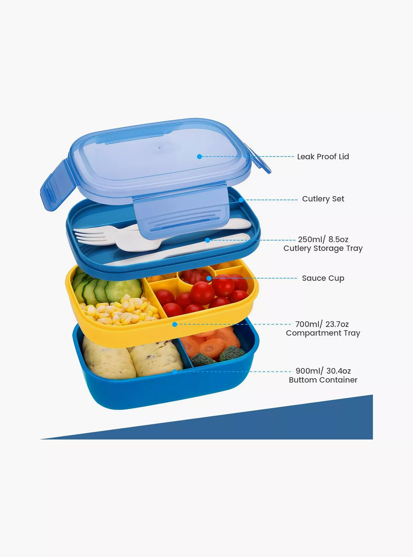 Little Angel 3 Layer Bento Box With Cutlery-4