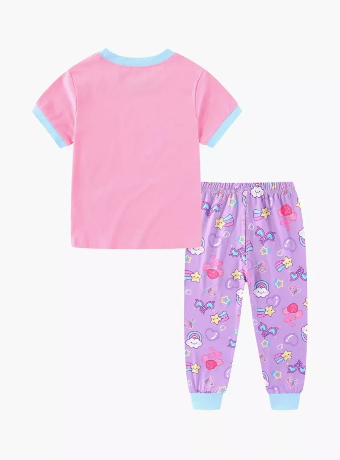 Magical Pony Cake Party Dreams Printed Glow-in-the-Dark T-Shirt with Joggers-4