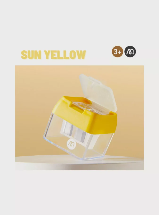 Mideer 3-Hole Sharpener With Tub, Yellow-1