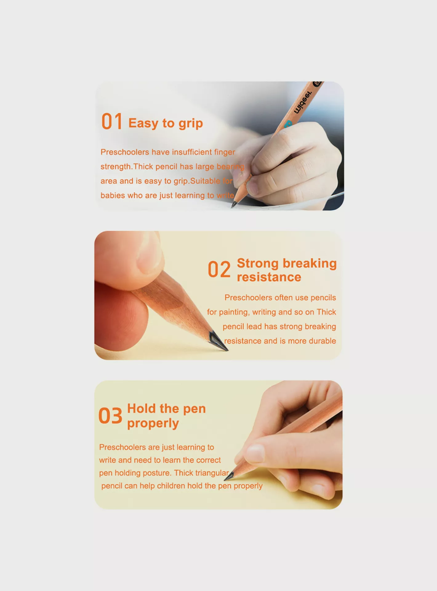 Mideer Triangular Pencil 4B, 6 Piece-3