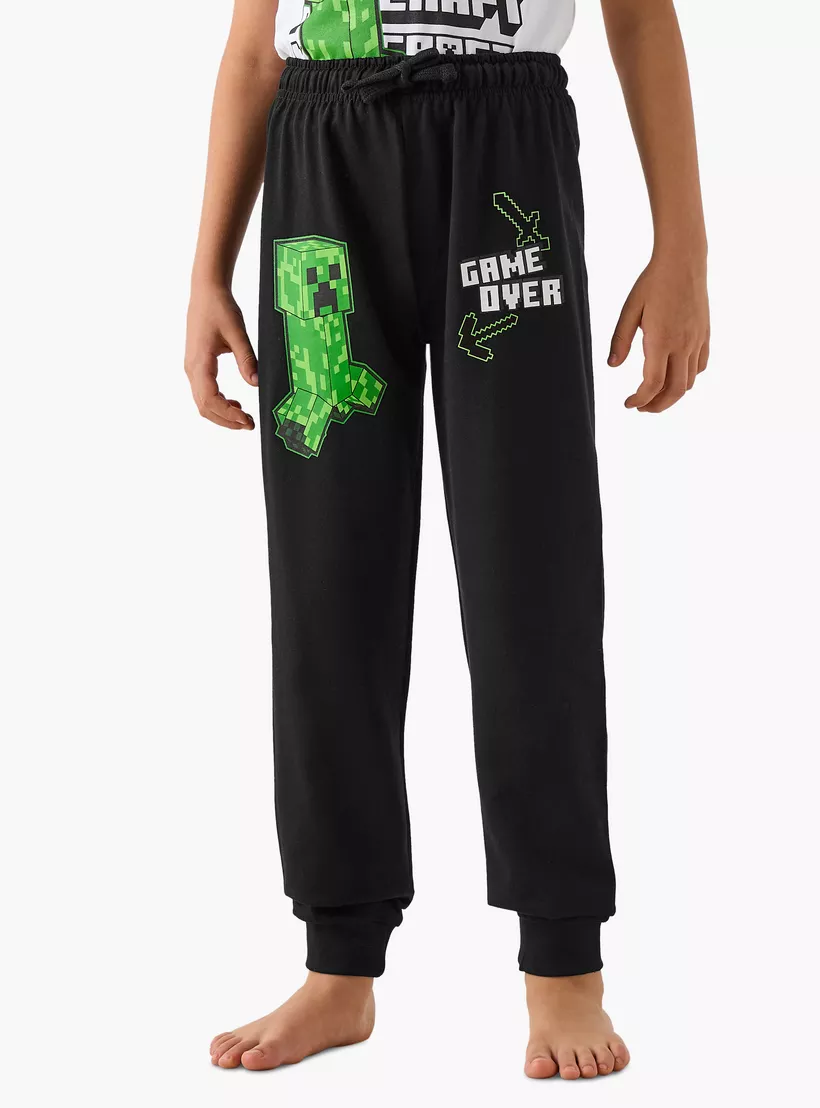 Minecraft Printed T-shirt and Pyjama Set-3