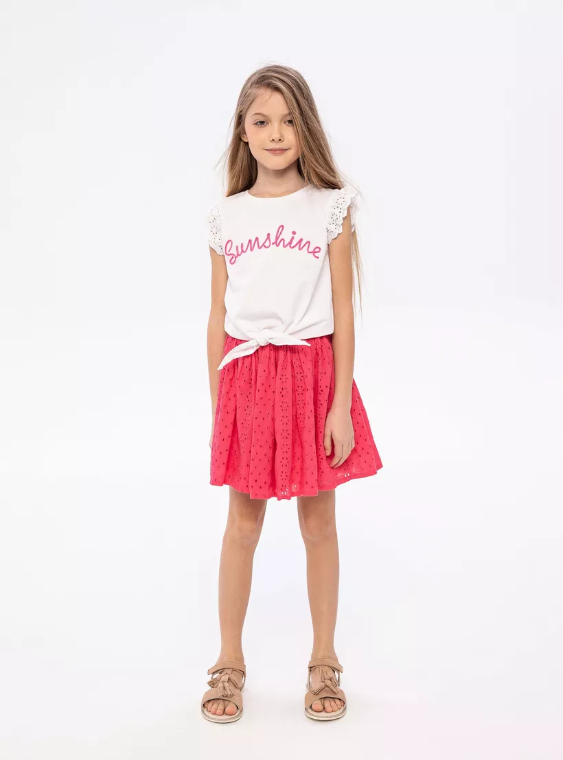 Minoti Embroidered Elasticated Skirt-4