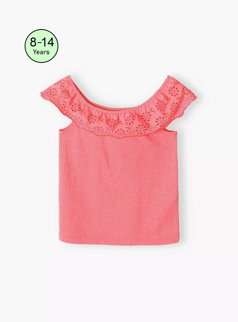 Minoti Embroidered Sleeveless T-Shirt-1