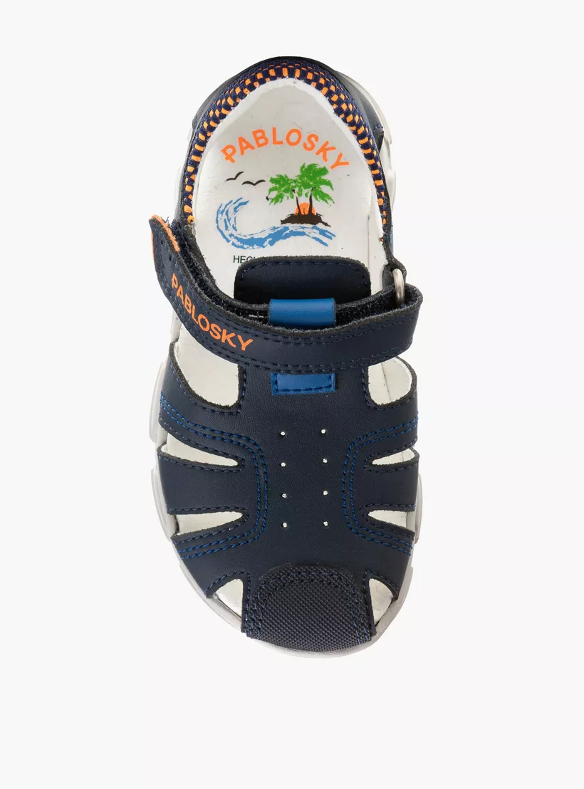 Pablosky Boys' Strap Sandals with Hook and Loop Closure-3