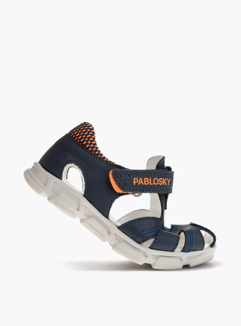Pablosky Boys' Strap Sandals with Hook and Loop Closure-4