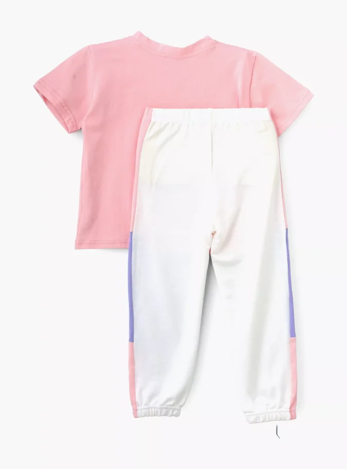 Printed Short Sleeves T-Shirt with Pants-2