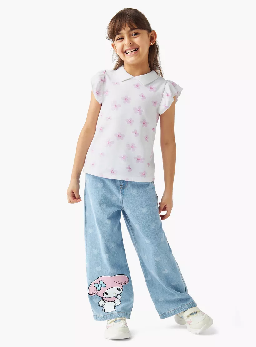 Sanrio Girls' Wide Leg Jeans-2