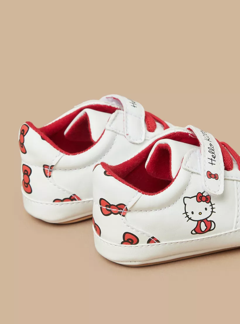 Sanrio Hello Kitty Print Booties with Hook and Loop Closure-4