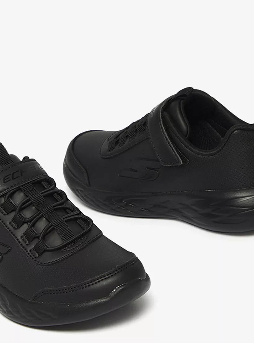 Skechers Kids Monotone Running Shoes with Hook and Loop Closure-4