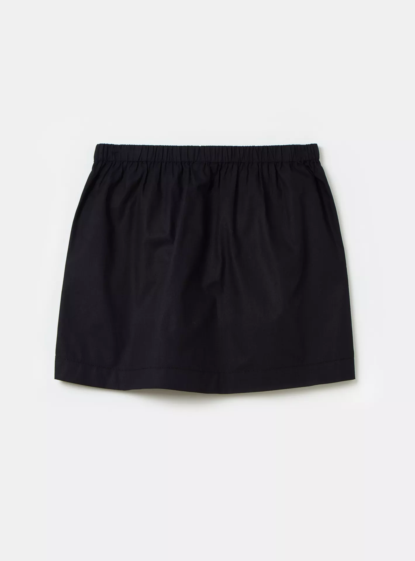 Solid Elasticated Parachute Mini Skirt-2