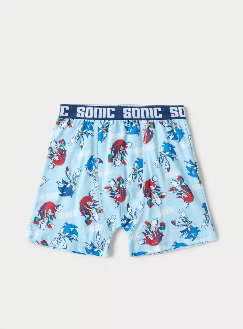 Sonic the Hedgehog Print Boxer Briefs - Set of 3-4