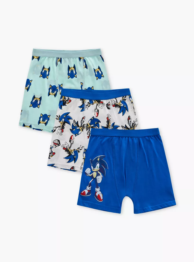 Sonic the Hedgehog Print Boxers with Elasticated Waistband - Set of 3-2