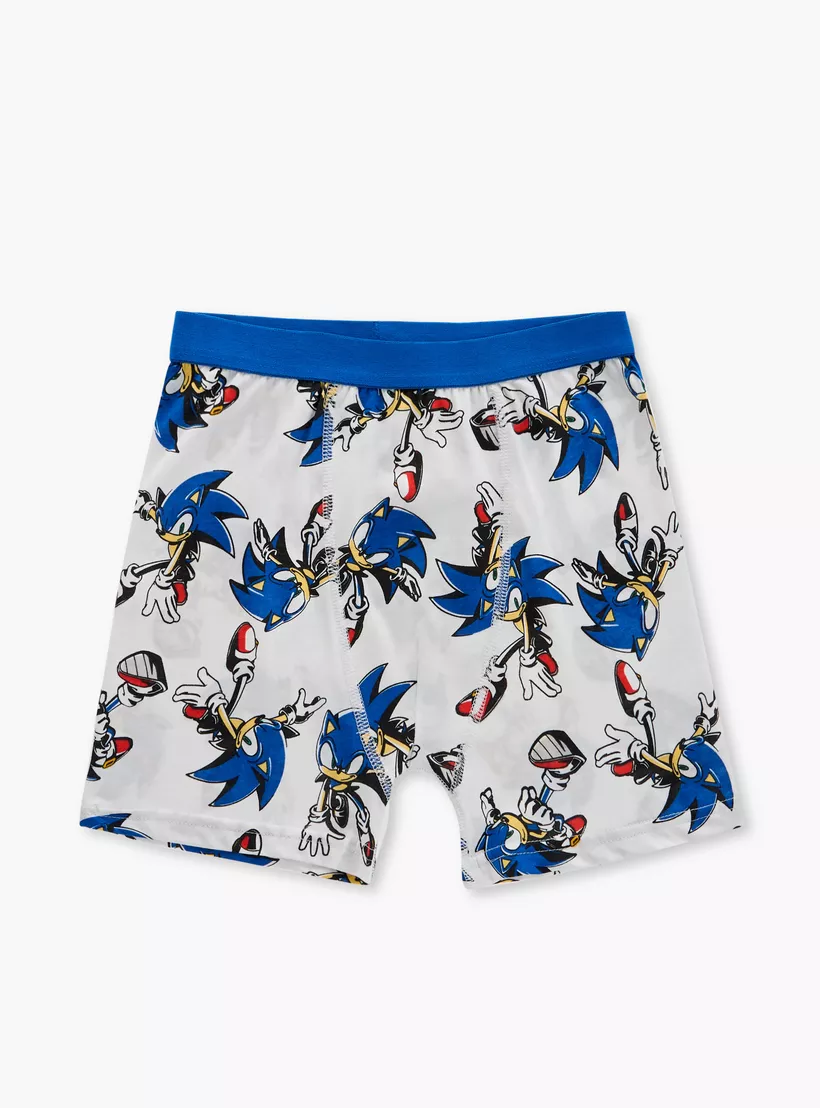 Sonic the Hedgehog Print Boxers with Elasticated Waistband - Set of 3-3