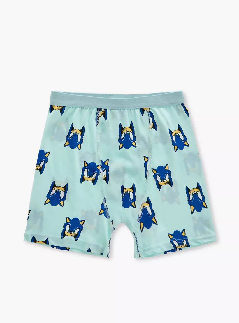 Sonic the Hedgehog Print Boxers with Elasticated Waistband - Set of 3-4