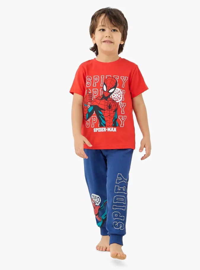 Spider-Man Print T-shirt and Pyjama Set-2