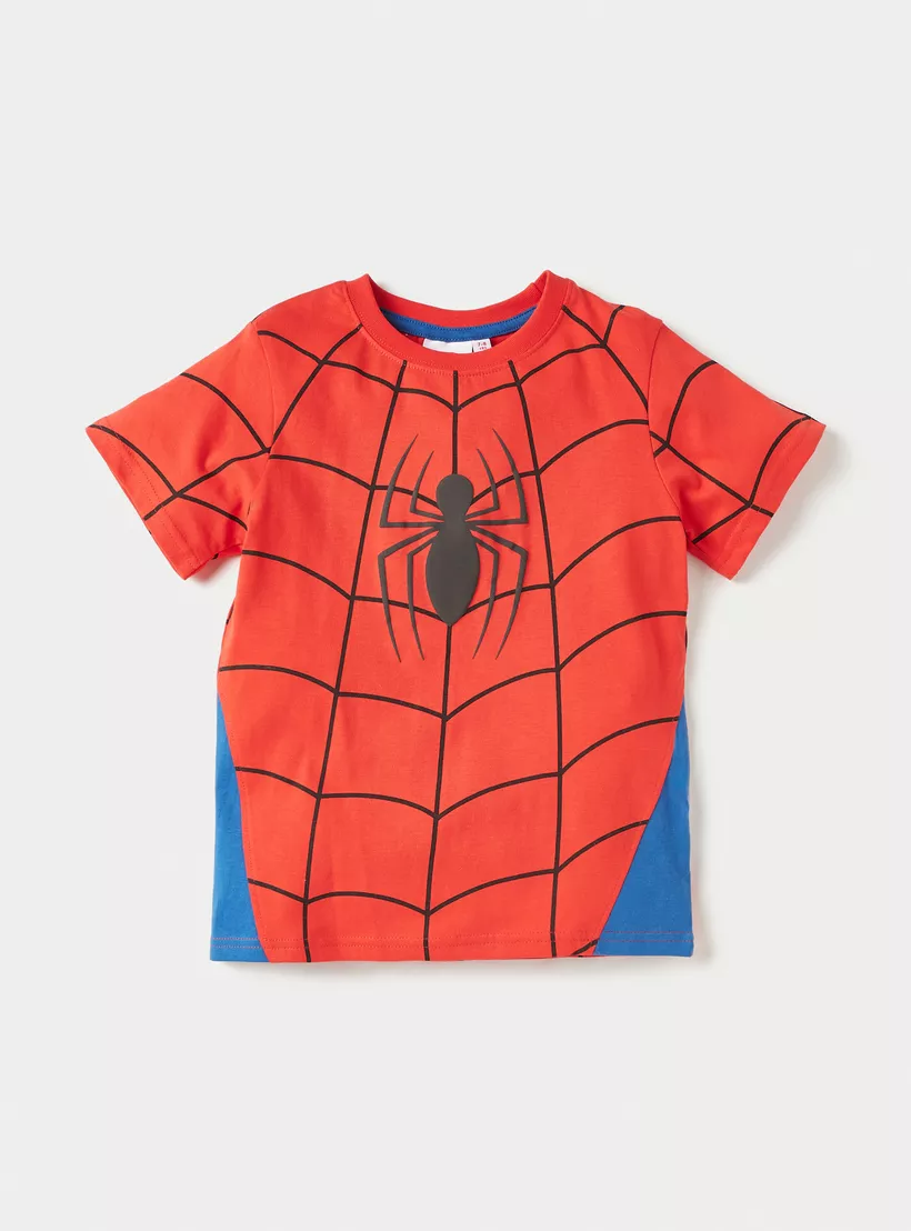 Spider-Man Print T-shirt and Pyjama Set-2
