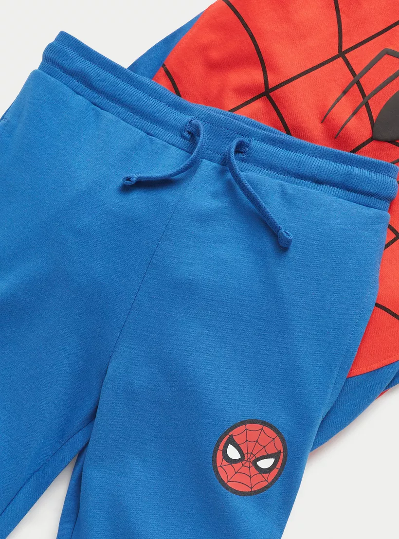 Spider-Man Print T-shirt and Pyjama Set-4