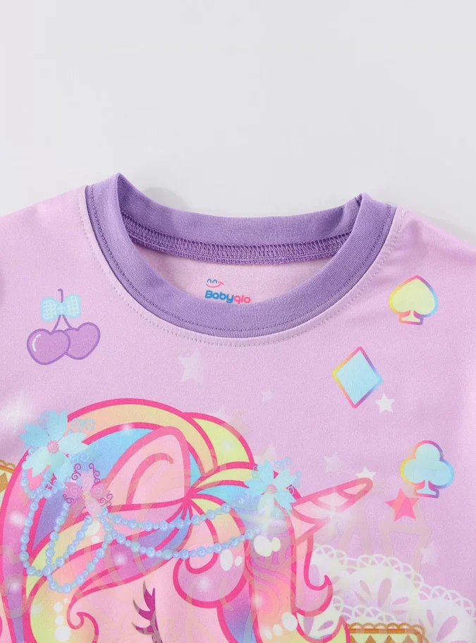 Unicorn Princess & Castle Sparkle Printed Glow-in-the-Dark T-Shirt with Joggers-4