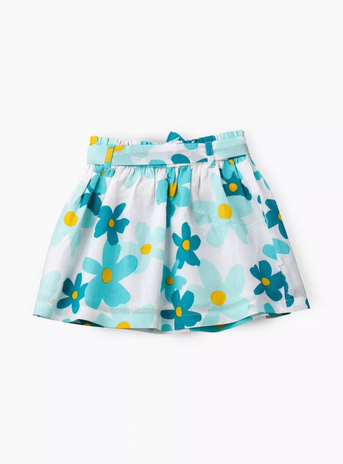 UniqKidz Floral Printed Elasticated Skirt with Belt-3
