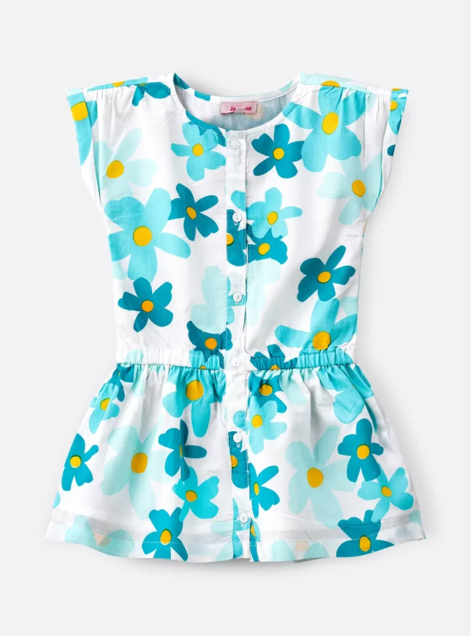 UniqKidz Floral Printed Sleeveless Playsuit-2