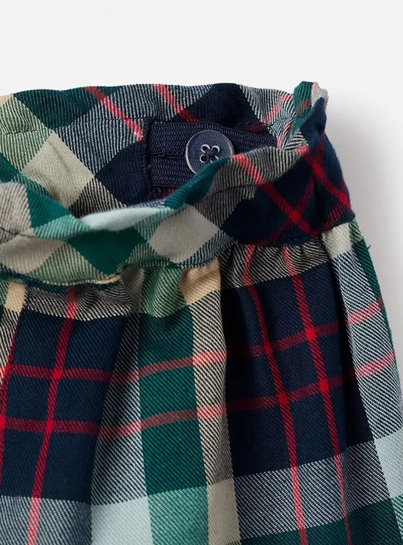 Zippy Checked Elasticated Skirt-3