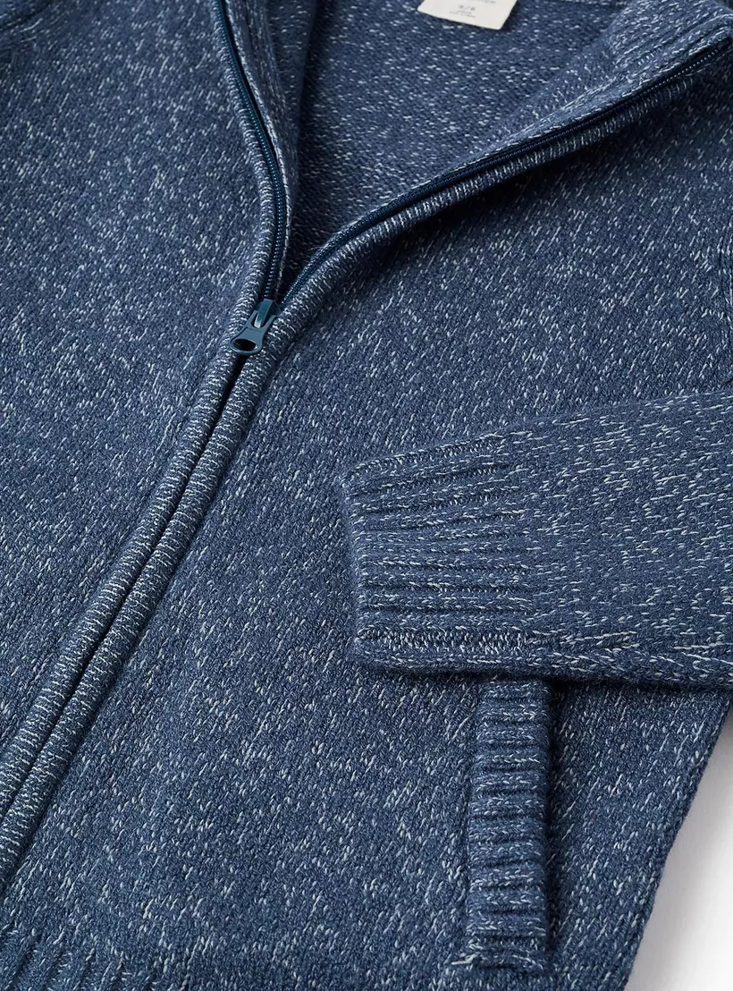 Zippy Solid Long Sleeves Cardigan-4