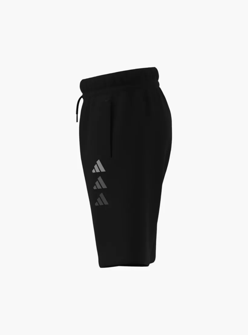 adidas Logo Print Shorts with Drawstring Closure and Pockets-4