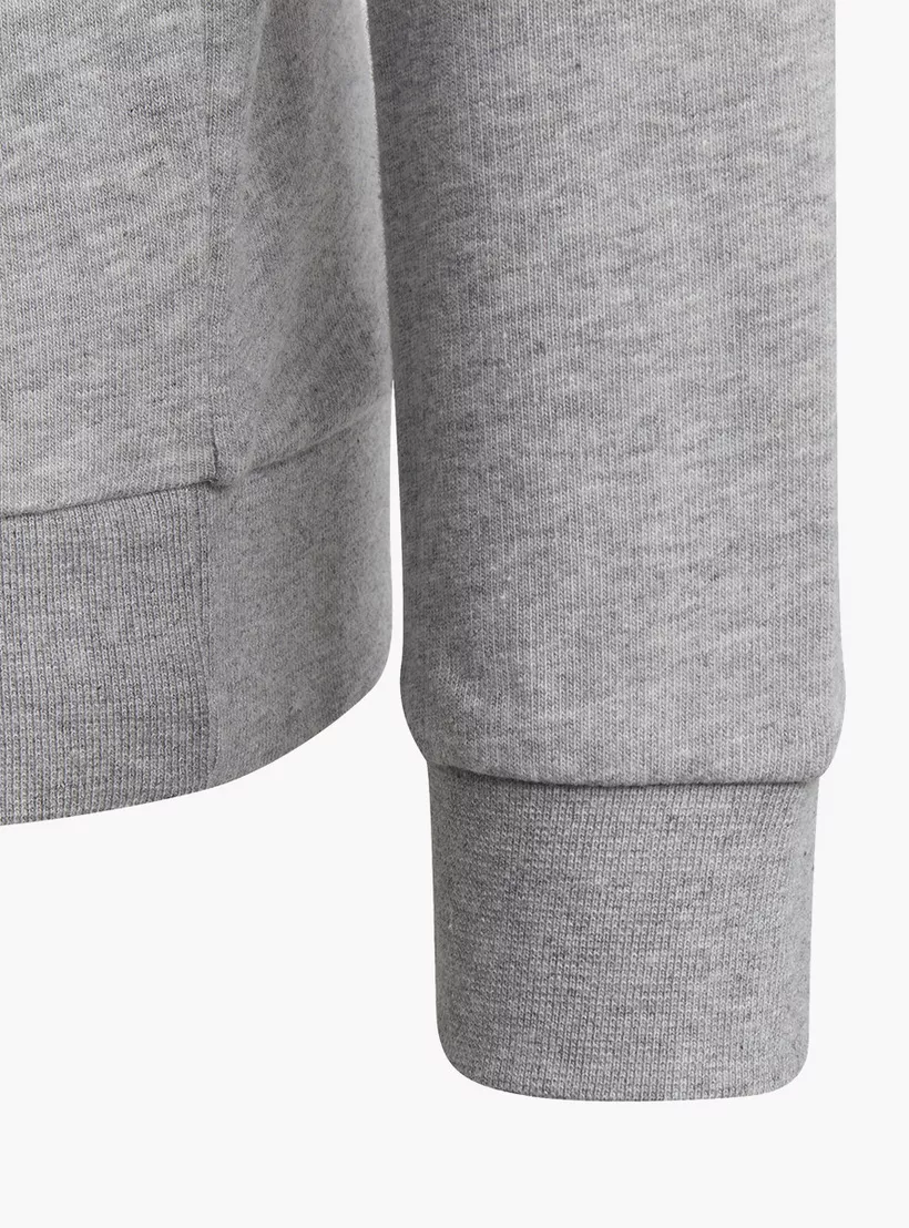 adidas Logo Print Sweatshirt with Kangaroo Pocket and Hood-4