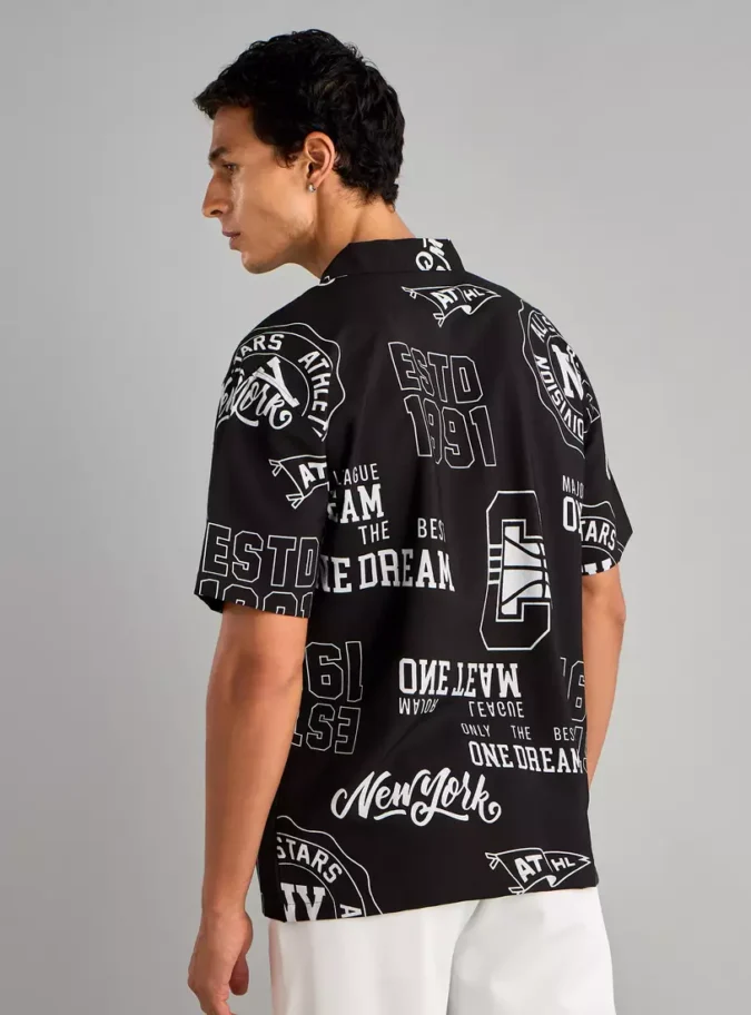 All-Over Print Camp Collar Shirt-2