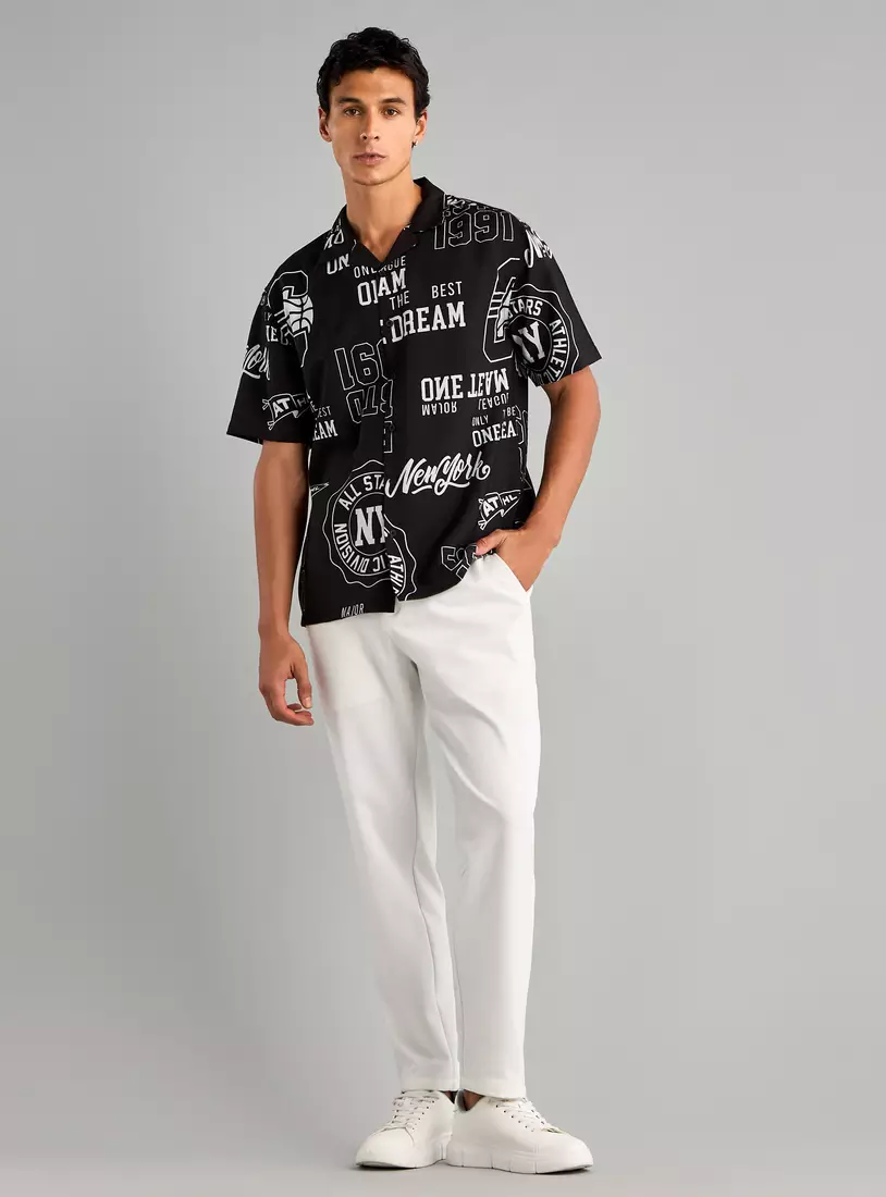 All-Over Print Camp Collar Shirt-4