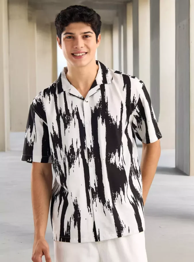All-Over Print Camp Collar Shirt-5
