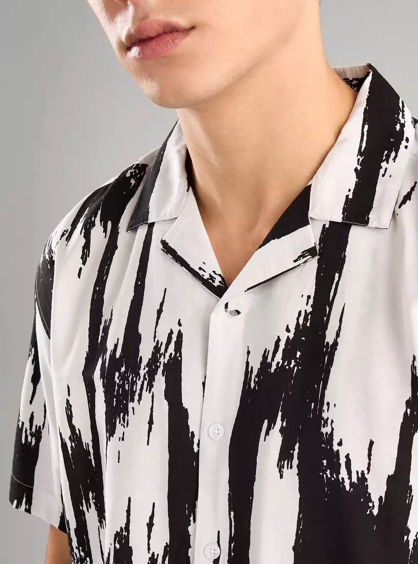 All-Over Print Camp Collar Shirt-7