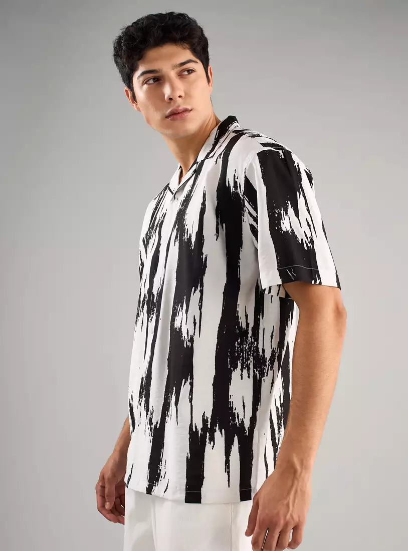 All-Over Print Camp Collar Shirt-8