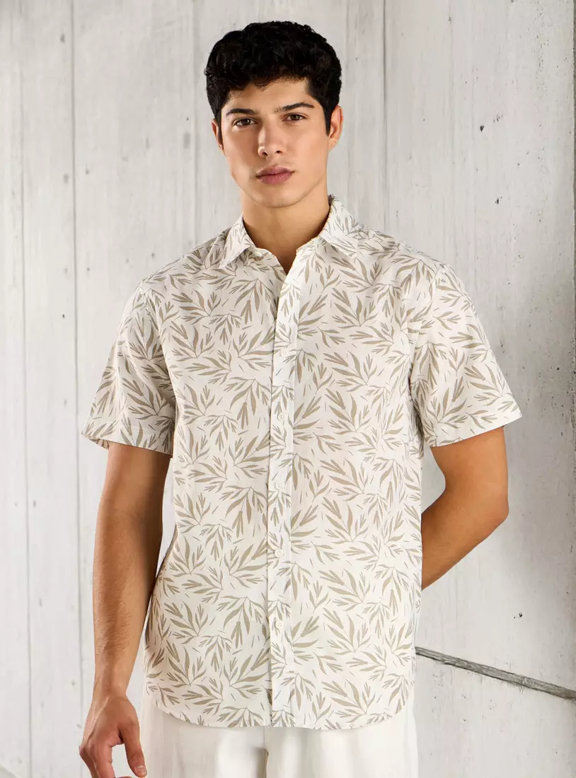 All-Over Print Slub Shirt-1