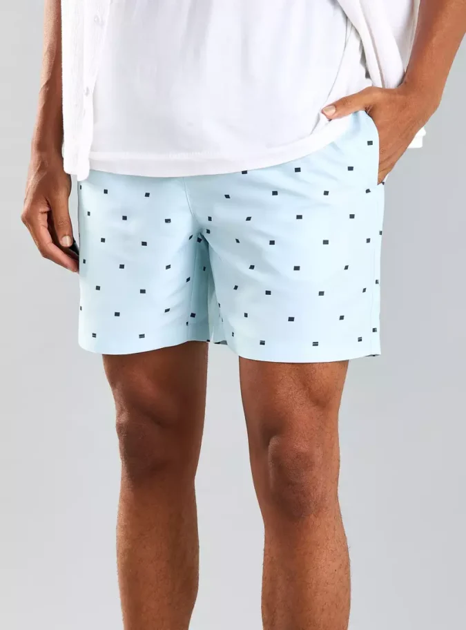 All-Over Print Swim Shorts with Drawstring Closure-1