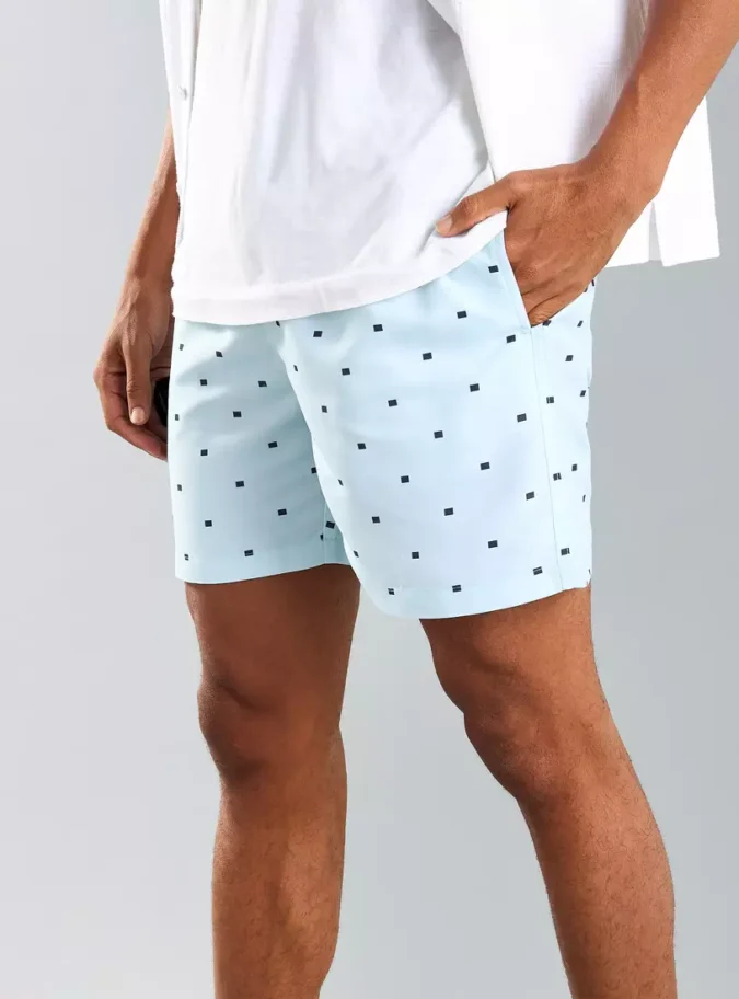 All-Over Print Swim Shorts with Drawstring Closure-4