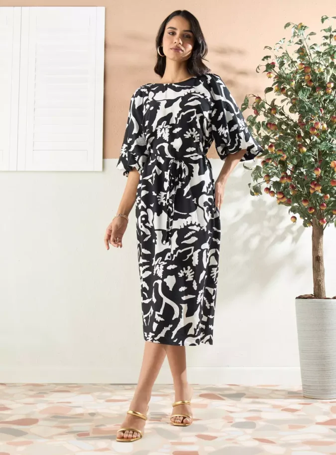 All-Over Printed Midi Dress-1
