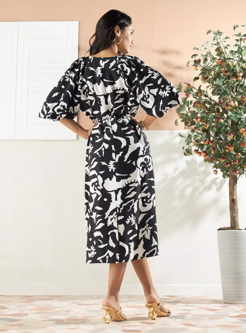 All-Over Printed Midi Dress-2