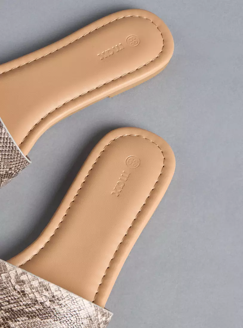 Animal Print Slip-On Sandals-3