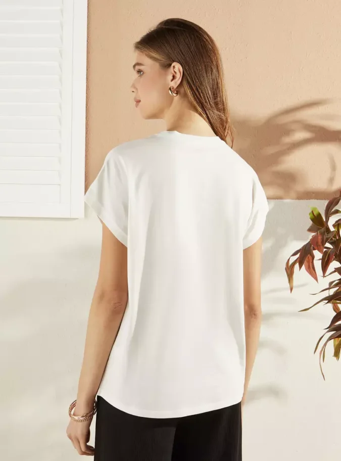 Applique Detail T-shirt-2