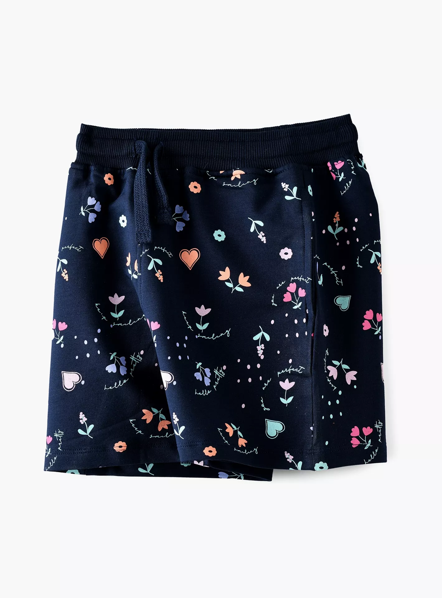 Babyqlo Floral & Heart Printed Elasticated Shorts-3