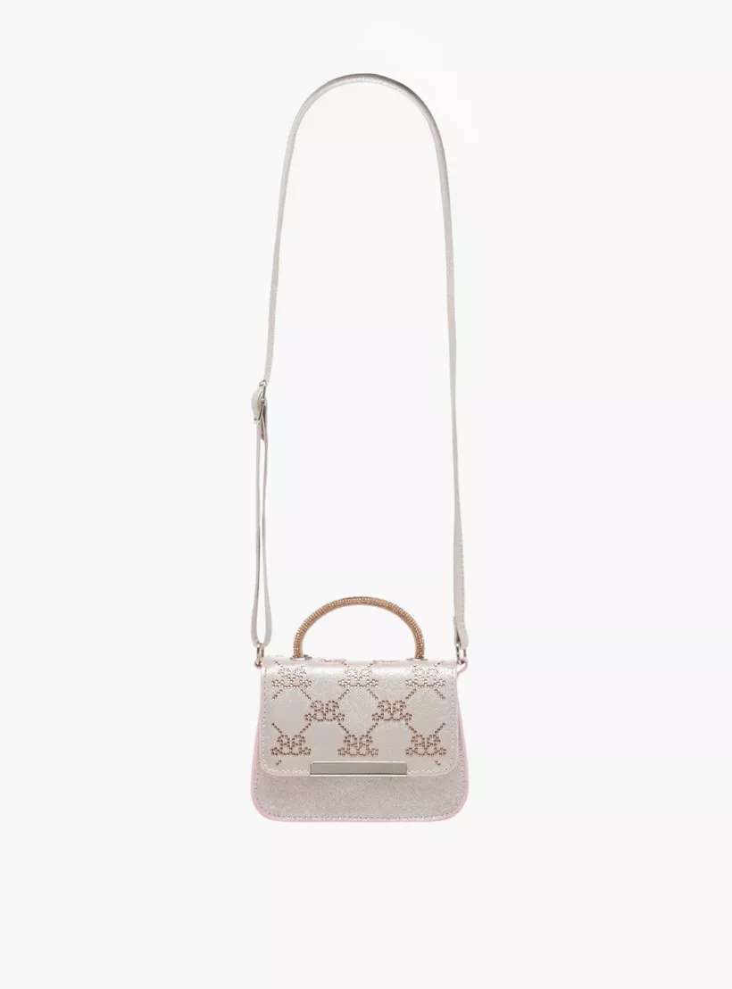 Barbie Embellished Crossbody Bag with Adjustable Strap and Flap Closure-2
