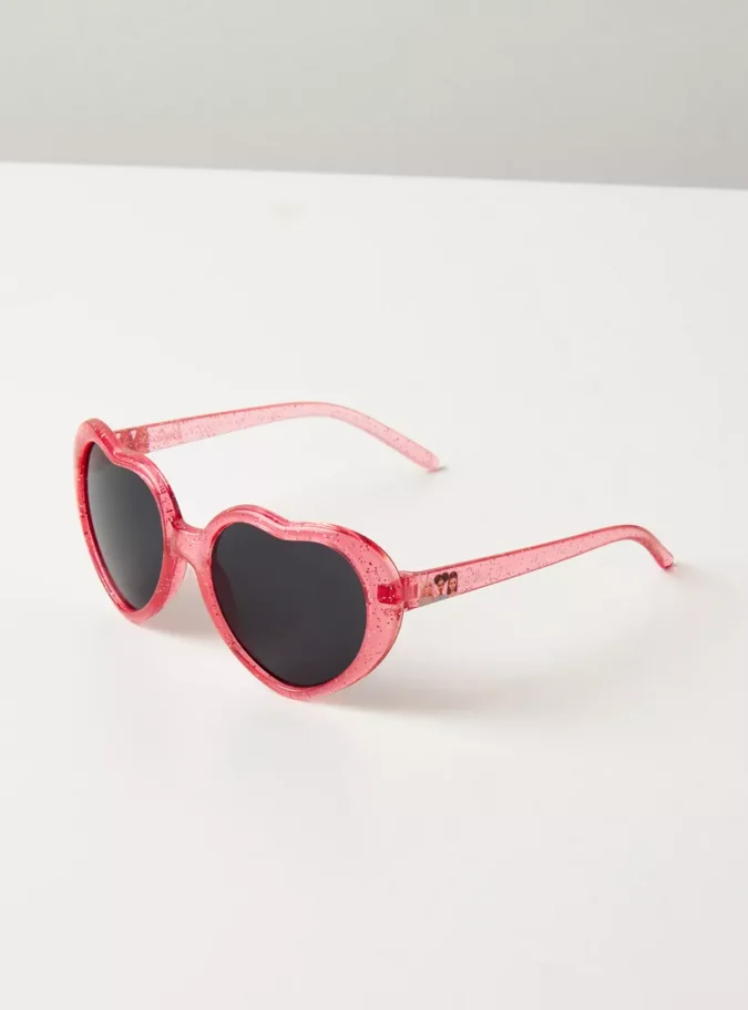 Barbie Glitter Print Heart Shaped Tinted Sunglasses-2